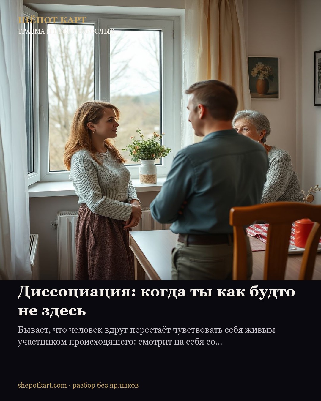 Диссоциация: когда ты как будто не здесь