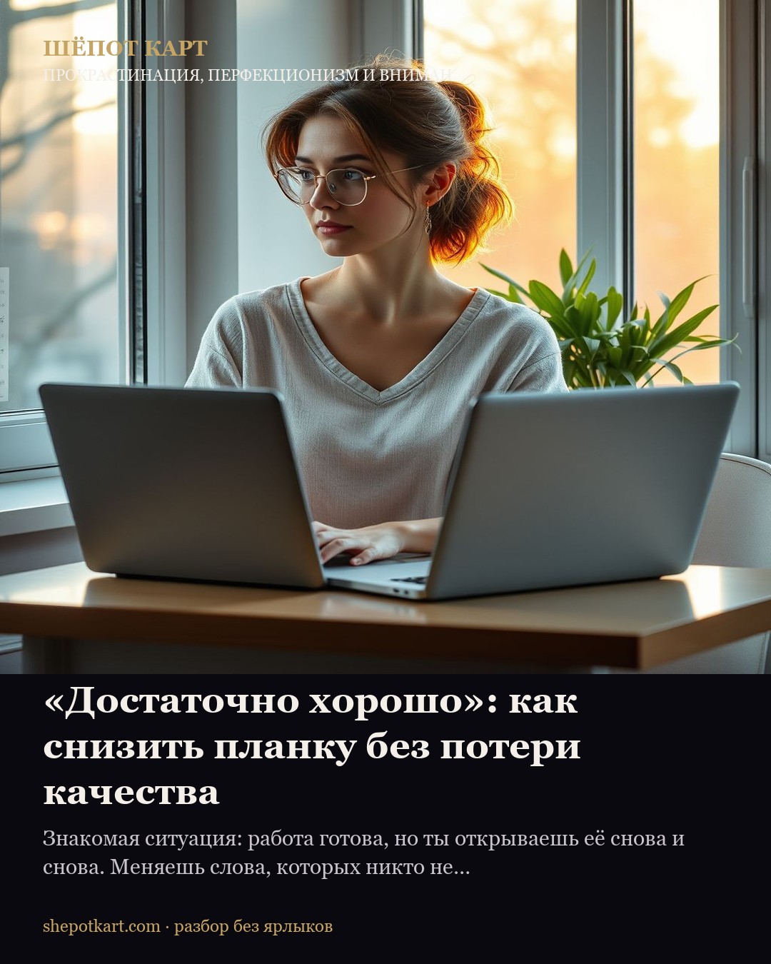 «Достаточно хорошо»: как снизить планку без потери качества