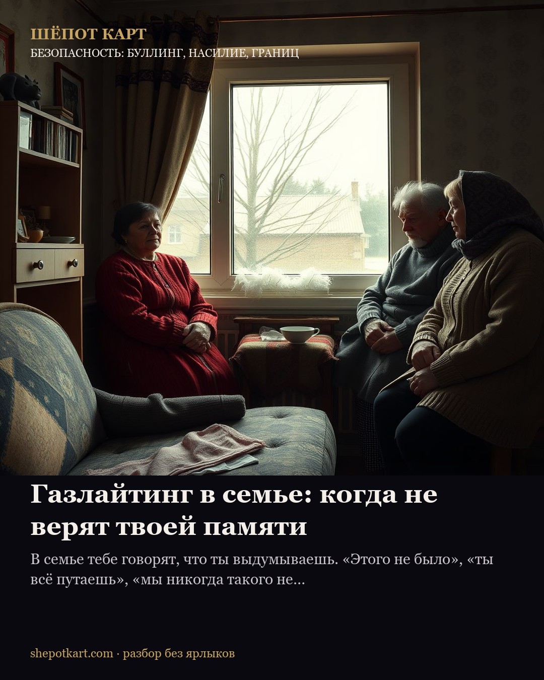 Газлайтинг в семье: когда не верят твоей памяти