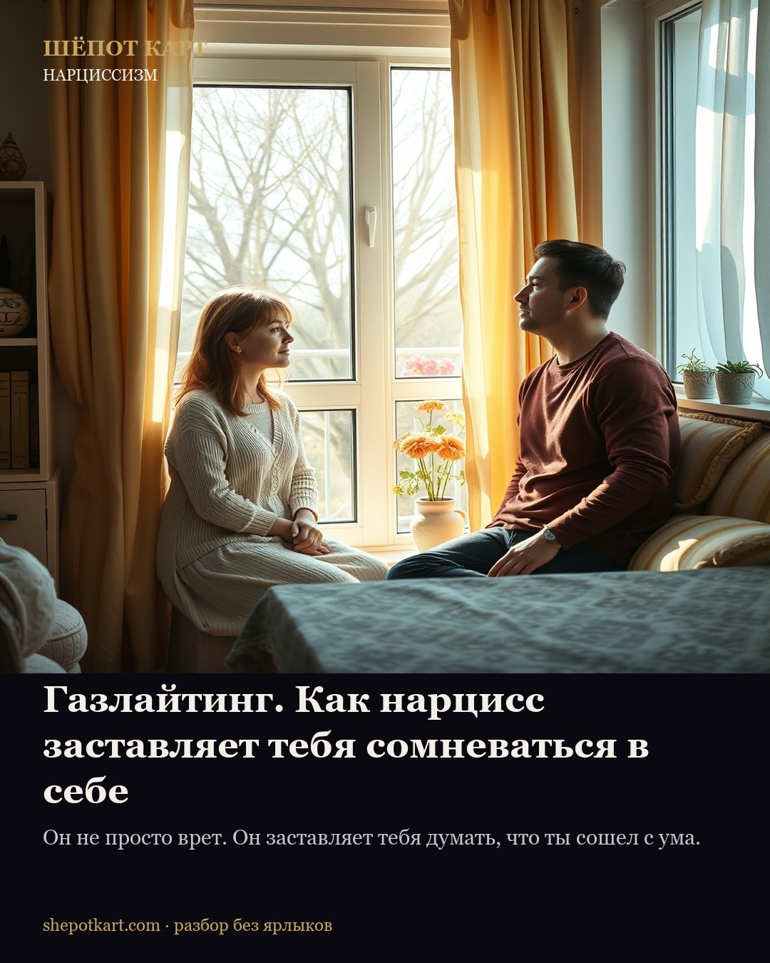 Газлайтинг. Как нарцисс заставляет тебя сомневаться в себе