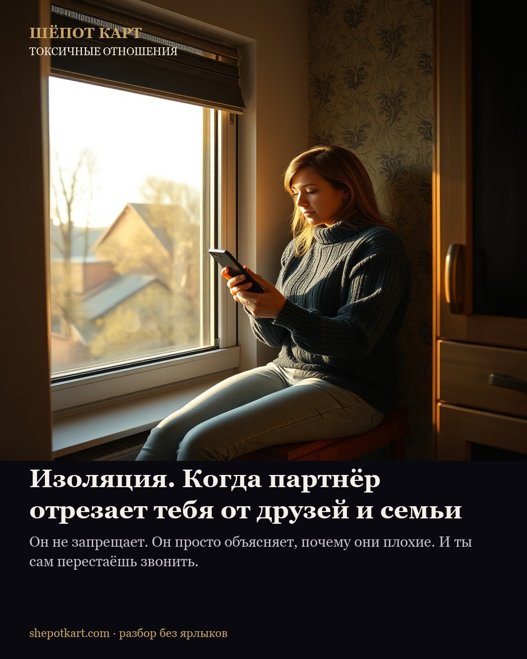 Изоляция. Когда партнёр отрезает тебя от друзей и семьи