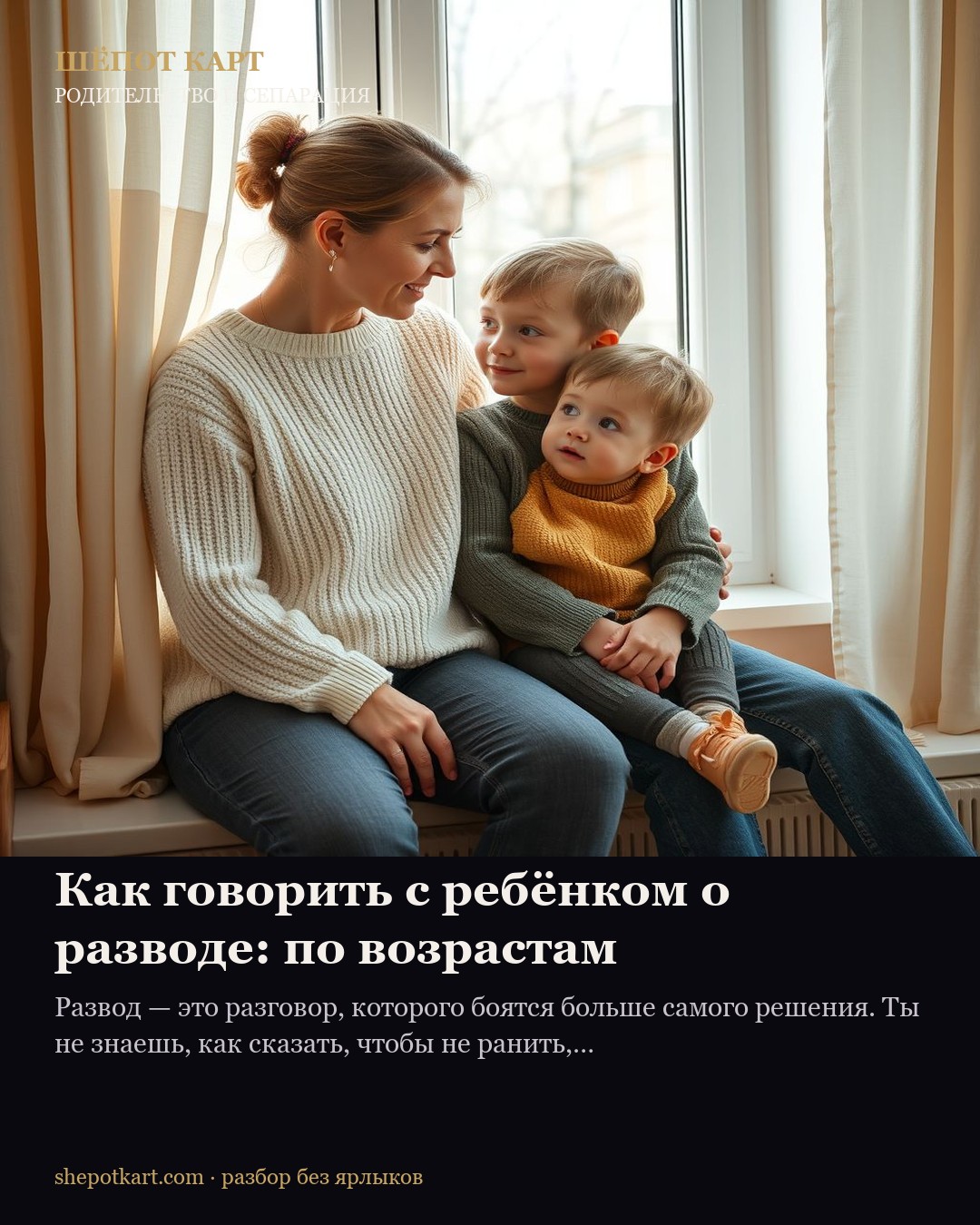 Как говорить с ребёнком о разводе: по возрастам