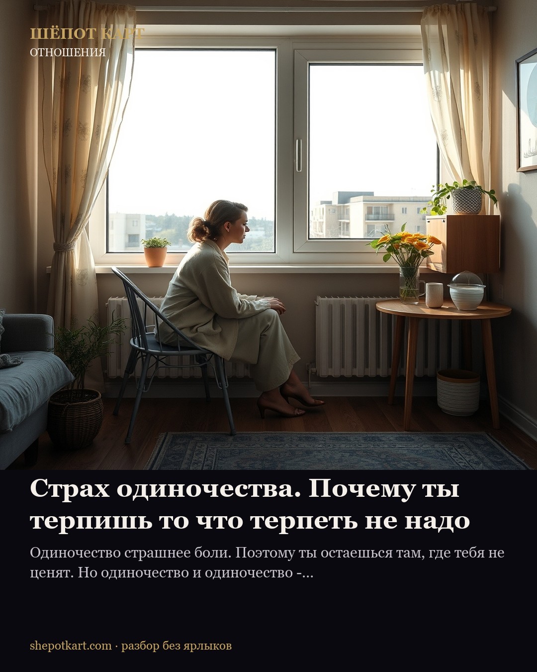 Страх одиночества. Почему ты терпишь то что терпеть не надо