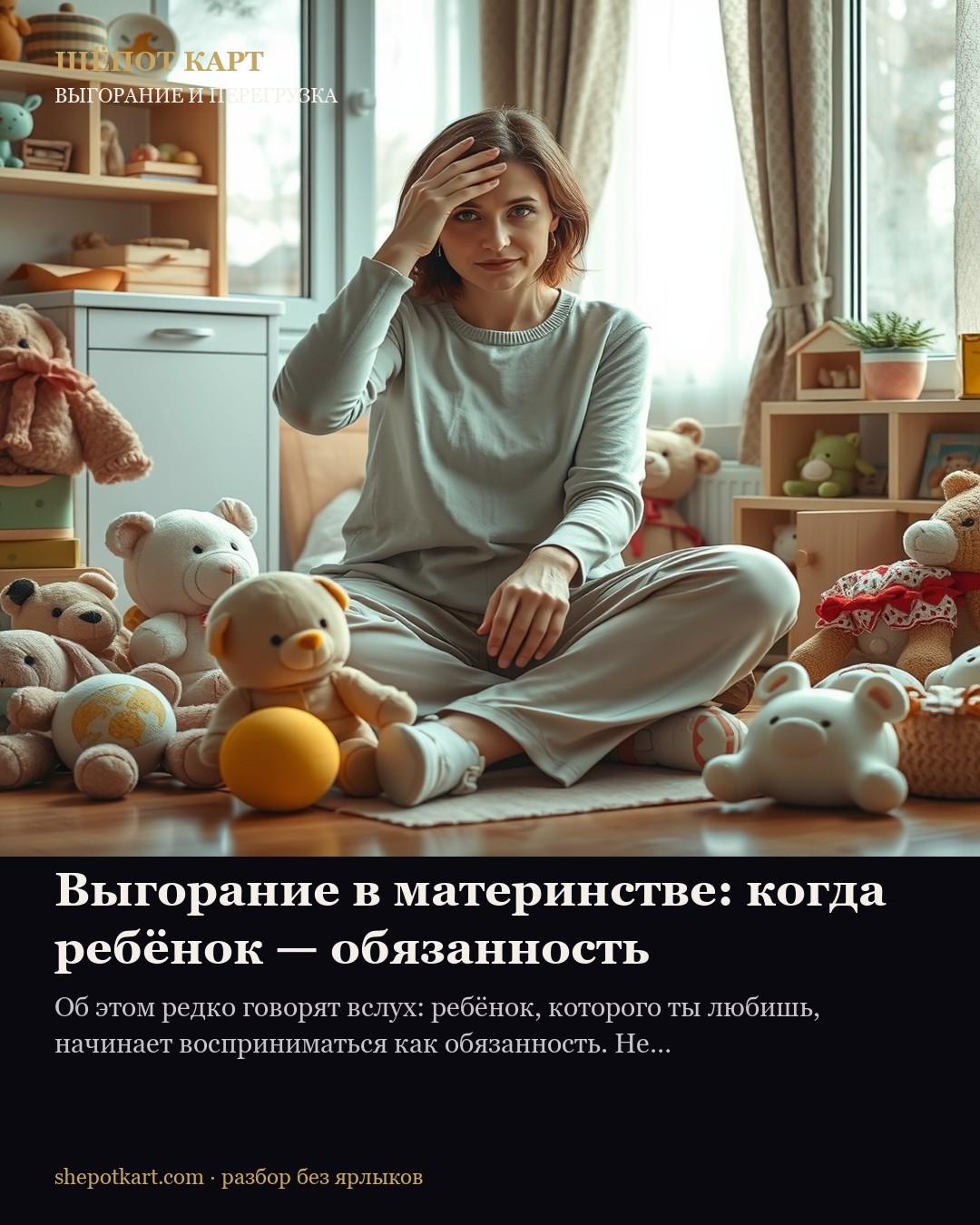 Выгорание в материнстве: когда ребёнок — обязанность